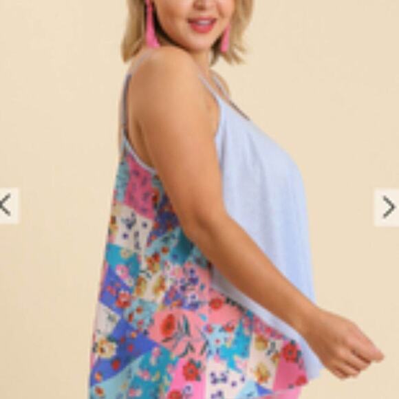 566 UMGEE PATCHWORK PRINT TOP - Picture 1 of 6